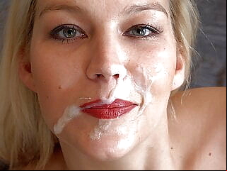blonde close-up cumshot